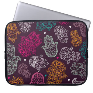 Hamsa arabic oriental hand of fatima art laptop sleeve