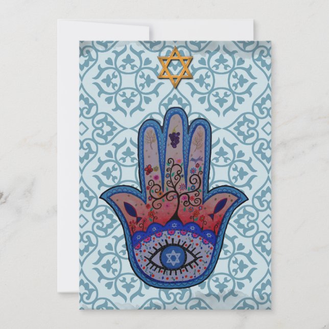 Hamsa Bar Bat Mitzvah Invitation (Front)