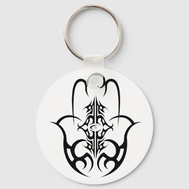 HAMSA - black and white Key Ring (Front)