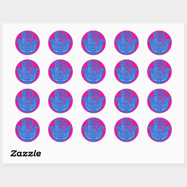 Hamsa Classic Round Sticker (Sheet)