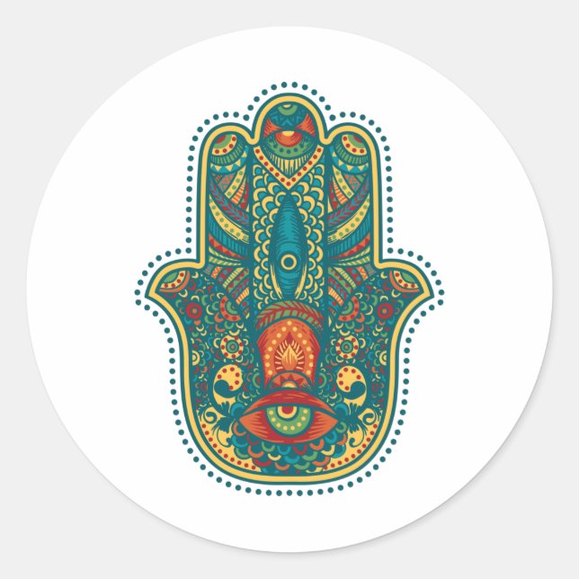 Hamsa Classic Round Sticker (Front)