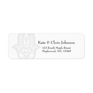 Hamsa design rerun address label-grey return address label