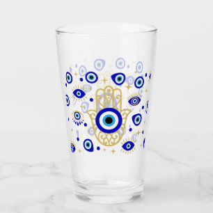 Hamsa Evil Eye Glass