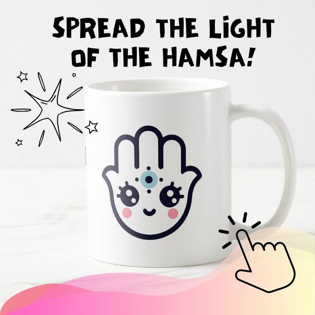 Hamsa Evil Eye Protection Cute Coffee Mug (Creator Uploaded)