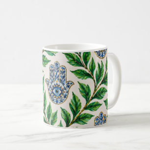 Hamsa Eye Botanical Coffee Mug