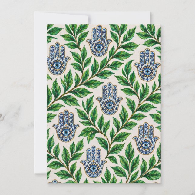 Hamsa Eye Botanical Invitation (Front)