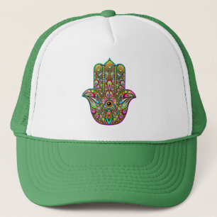 Hamsa Fatma Hand Psychedelic Art Trucker Hat