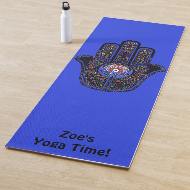Hamsa for good vibes Your Name Yoga Mat (In Situ)