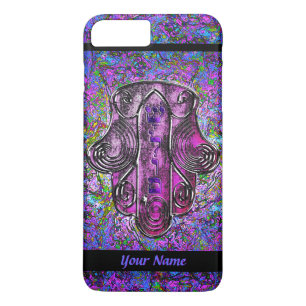 Hamsa Fusion Purple and Black Personalised iPhone 8 Plus/7 Plus Case