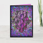 Hamsa Fusion - Rosh Hashonah Holiday Card<br><div class="desc">Give a small slice of Fine Art this Rosh Hashonah with greeting cards featuring this very special original design by artist, Leslie Sigal Javorek. “Hamsa Fusion” is an intricate expressionist digital painting in rich plums, cobalt, violet and turquoise with a wonderfully stylised Hamsa medallion woven into the background. Text inside...</div>