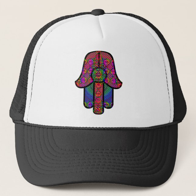 Hamsa / hamesh hand trucker hat (Front)
