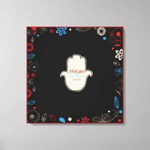HAMSA HAND Bat Mitzvah Sign-In Memory Board Canvas Print