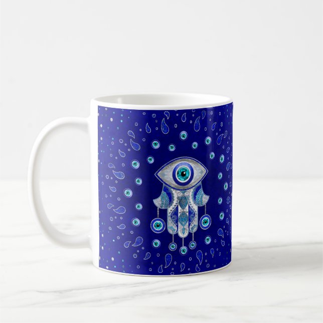 Hamsa Hand -Evil Eye Amulet Coffee Mug (Left)