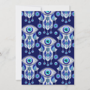 Hamsa Hand -Evil Eye Pattern Holiday Card