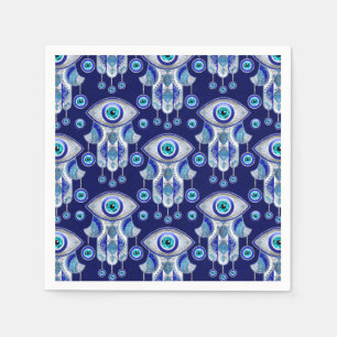 Hamsa Hand -Evil Eye Pattern Napkin