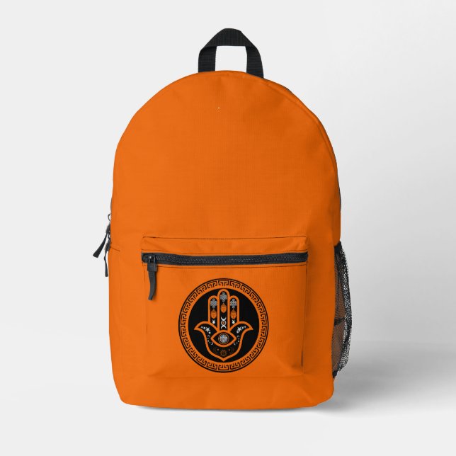 Hamsa Hand Evil Eye Protection Printed Backpack (Front)
