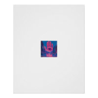 Hamsa Hand Eye Palm Mountain Valley Surreal Poster