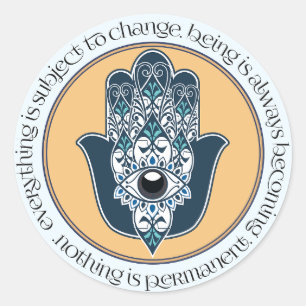 Hamsa Hand Eye Protector Round Stickers