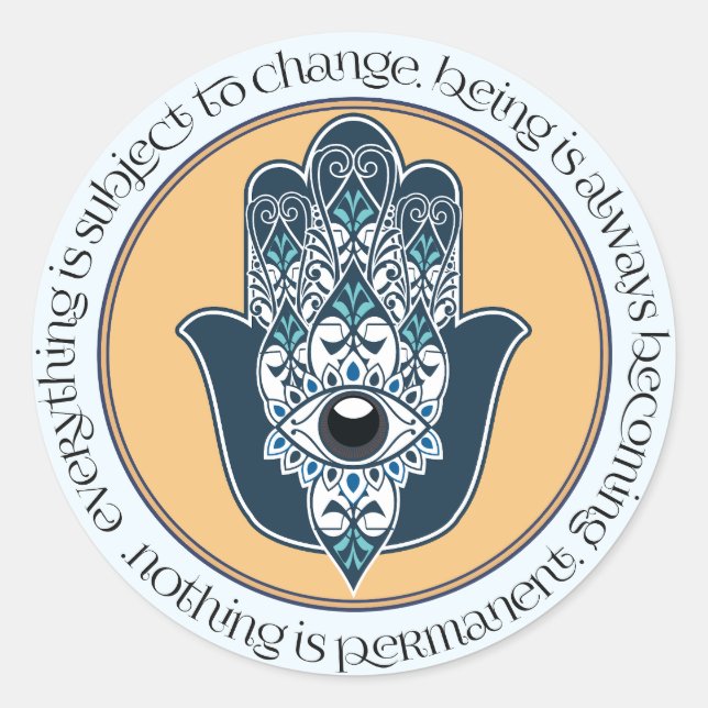 Hamsa Hand Eye Protector Round Stickers (Front)