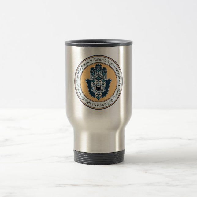 Hamsa Hand Eye Protector Travel Mug (Center)
