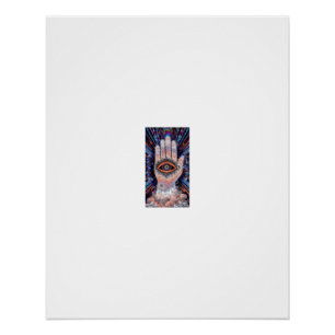 Hamsa Hand Eye Starburst Rays Poster