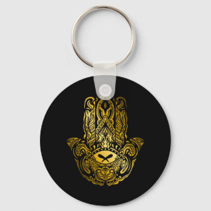 Hamsa Hand Golden Arabic Amulet Key Ring