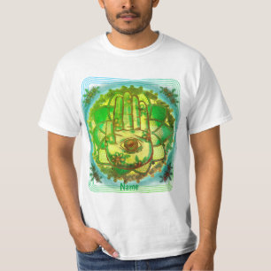 Hamsa Hand Green Lotus t-shirt