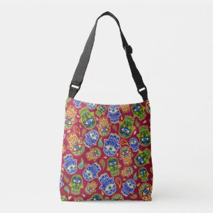 Hamsa Hand - Hand of Fatima colourful pattern Crossbody Bag
