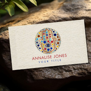 Hamsa Hand -Hand of Fatima Dot Art Business Card