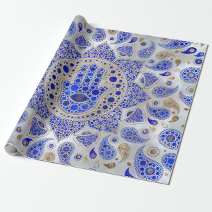 Hamsa Hand -Hand of Fatima on Mother of Pearl Wrapping Paper