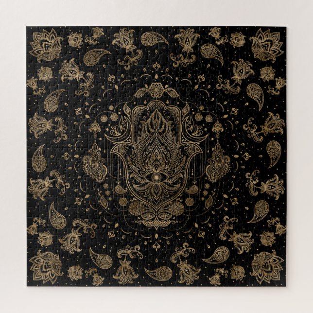 Hamsa Hand -Hand of Fatima Ornament Jigsaw Puzzle (Vertical)