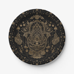 Hamsa Hand -Hand of Fatima Ornament Paper Plate