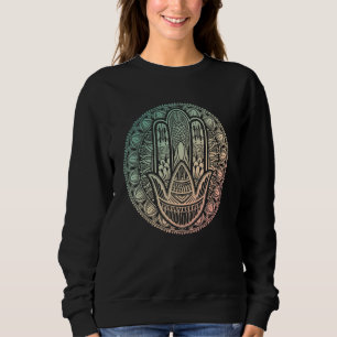 Hamsa Hand Mandala Hindu Yoga Meditation Spiritual Sweatshirt