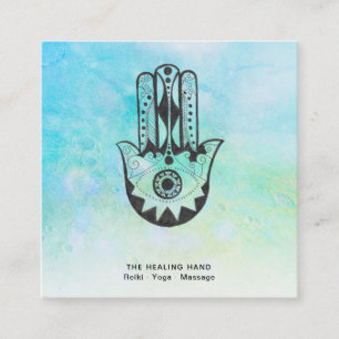 *~* Hamsa   Hand of Fatima   Craters of Moon Yoga Square Business Card