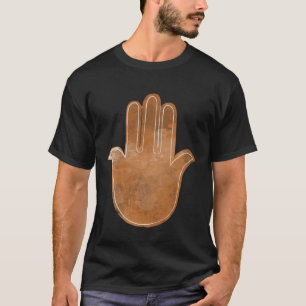 Hamsa Hand of Fatima print Faded brown sketch evil T-Shirt