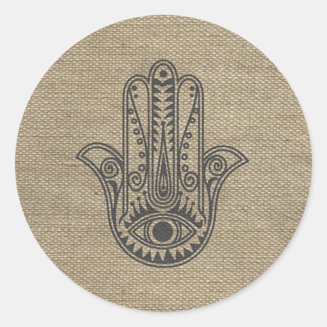 HAMSA Hand of Fatima symbol amulet Classic Round Sticker (Front)