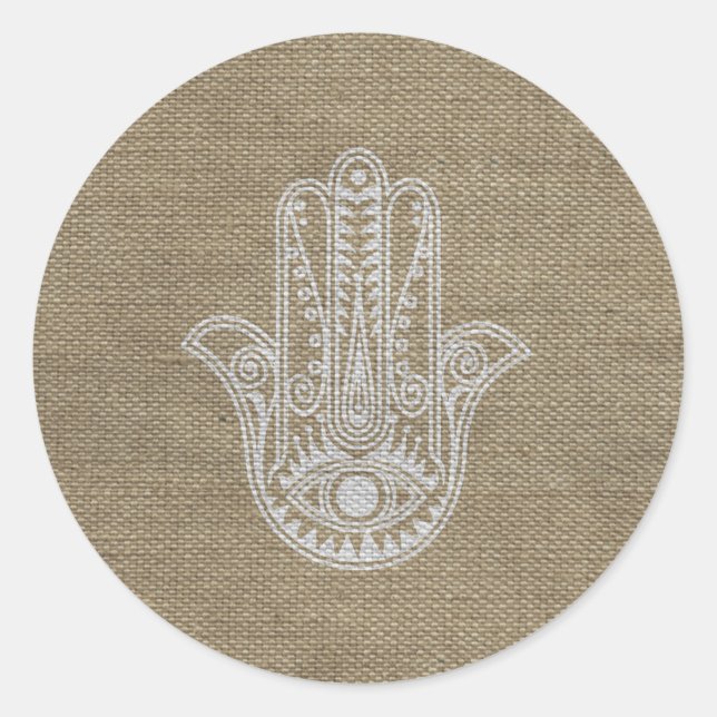HAMSA Hand of Fatima symbol amulet Classic Round Sticker (Front)