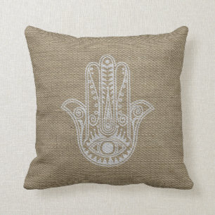 HAMSA Hand of Fatima symbol amulet Cushion