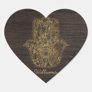 HAMSA Hand of Fatima symbol amulet design Heart Sticker