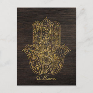 HAMSA Hand of Fatima symbol amulet design Postcard