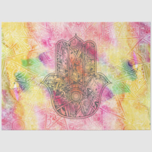 HAMSA Hand of Fatima symbol amulet Henna floral Tissue Paper