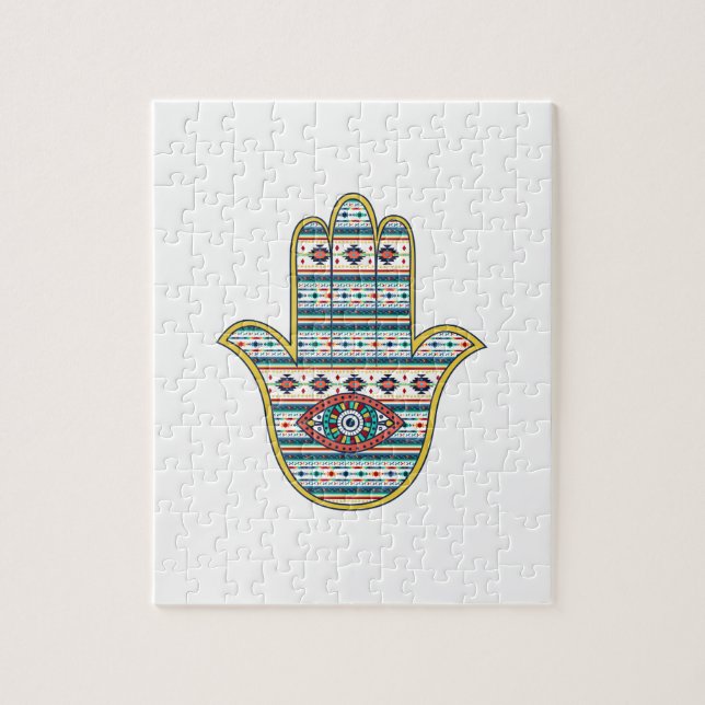 HAMSA Hand of Fatima Symbol Jigsaw Puzzle (Vertical)