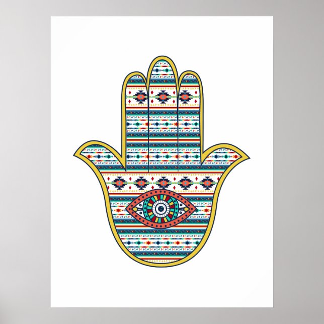 HAMSA Hand of Fatima Symbol Poster (Front)