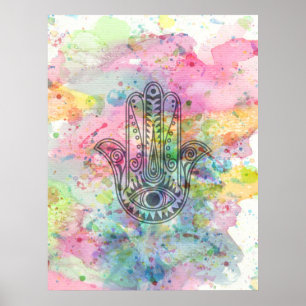 HAMSA Hand of Fatima symbol Poster