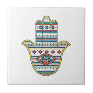 HAMSA Hand of Fatima Symbol Tile