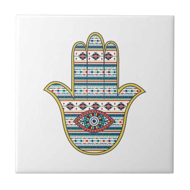 HAMSA Hand of Fatima Symbol Tile (Front)