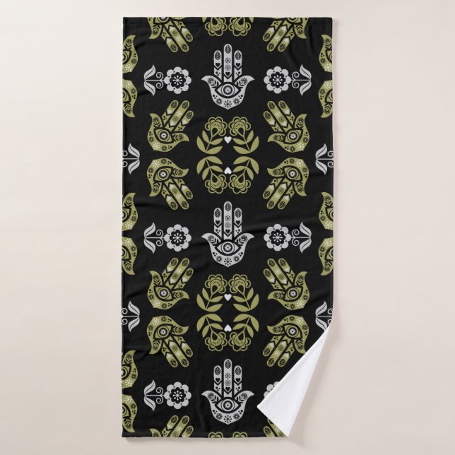 Hamsa Hand Protection Art Bath Towel (Bath Towel)