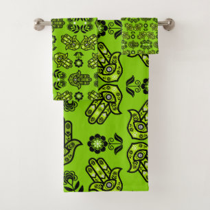 Hamsa Hand Protection Art Bath Towel Set