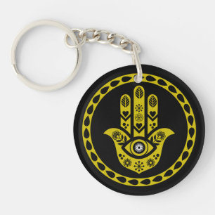 Hamsa Hand Protection Art Key Ring