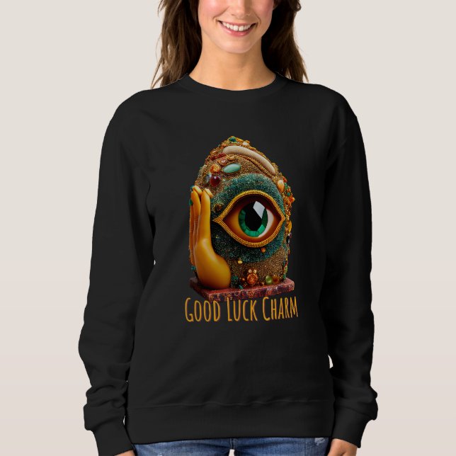 Hamsa Hand Tiger s Eye 2 Sweatshirt (Front)